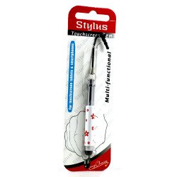 Mini Design Shrinkable Stylus Touch Pen with Earphone Dust Cap (Flower Red)
